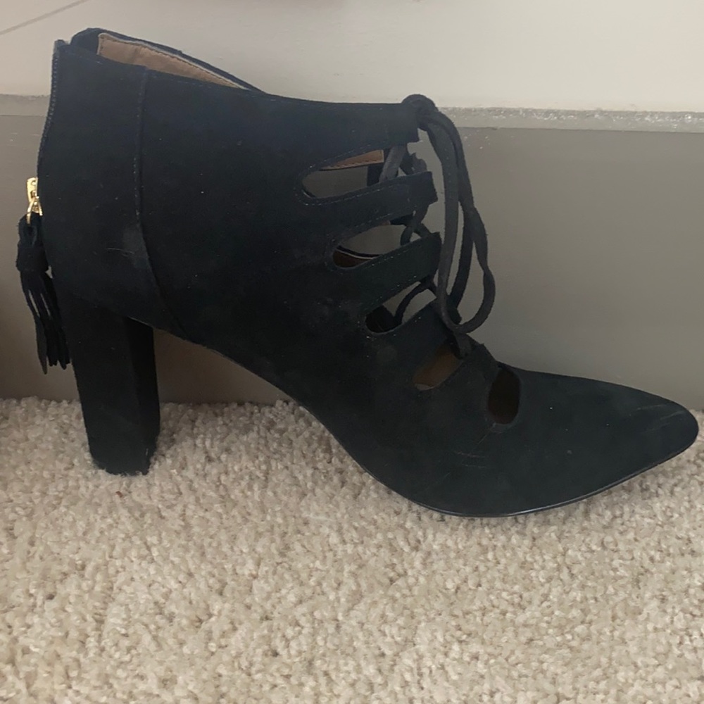 Black lace up heels/booties size 8